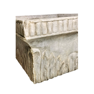 Pair of monobloc square white marble basins. early 19th Century.