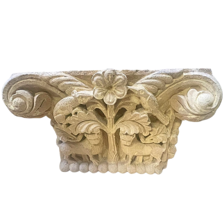 Grand bassin d'angle en pierre sculptée XIVème XVème siècle