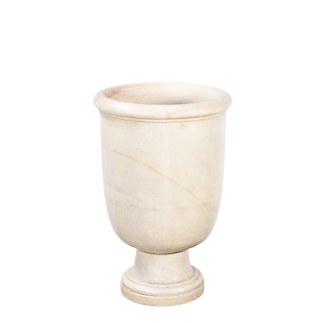 Paire de vases tulipe en marbre blanc. Fin XIX ème siècle.