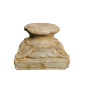 Paire de bases de colonnes en marbre blanc à décor de feuillage stylisé. XIV - XV ème siècle ou antérieure.