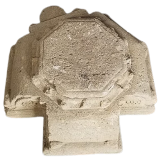 Base of carved stone column on all sides. 16th Century.