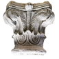Paire de chapiteaux sculptés toutes faces, en marbre blanc. Epoque Bysantine, XIV -XV ème siècle ou antérieure.