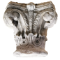 Paire de chapiteaux sculptés toutes faces, en marbre blanc. Epoque Bysantine, XIV -XV ème siècle ou antérieure.