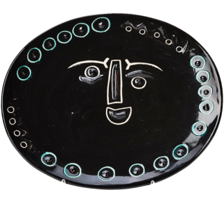 Pablo PICASSO (1881-1973) -  MADOURA. FACE IN AN OVAL N° 274. 1955.