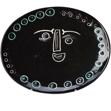 Pablo PICASSO (1881-1973) -  MADOURA. FACE IN AN OVAL N° 274. 1955.