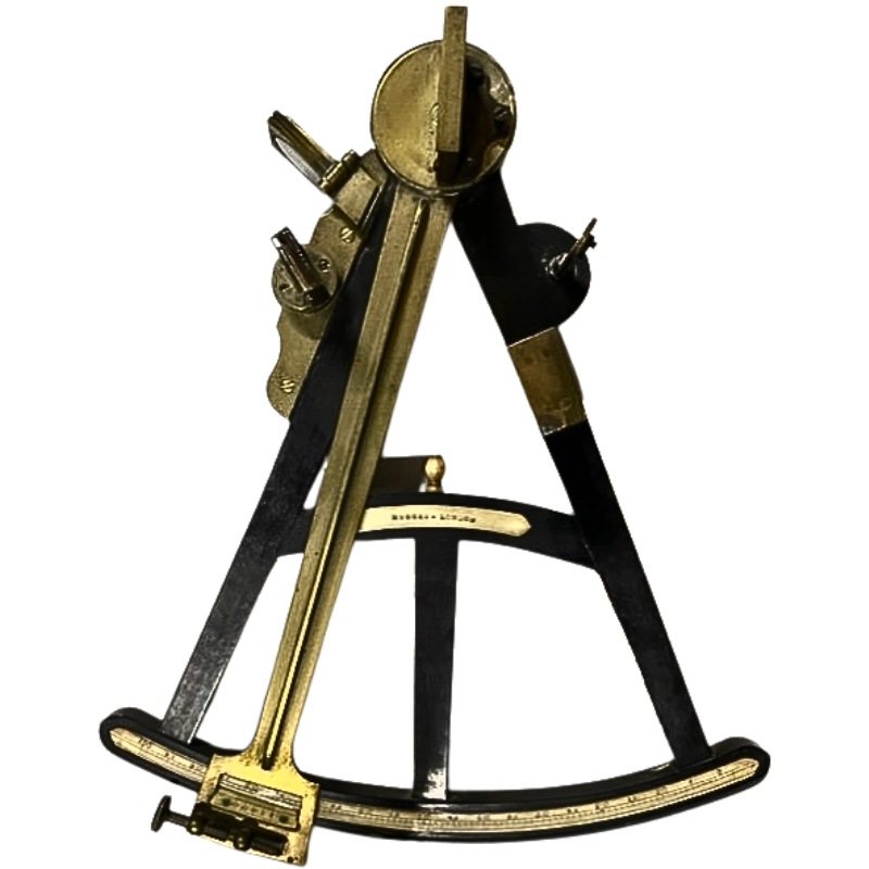 Ebony, Brass and Ivory Octant Signed Hugues, London – Early 19th Century