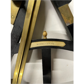 Ebony, Brass and Ivory Octant Signed Hugues, London – Early 19th Century