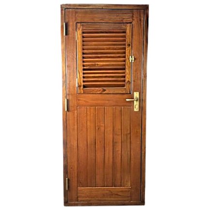 Solid mahogany boat door, complete with its original frame.