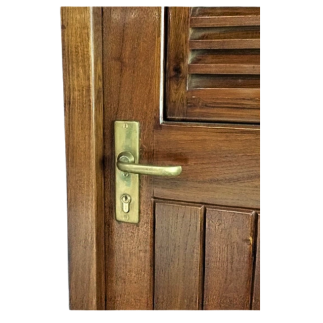 Solid mahogany boat door, complete with its original frame.