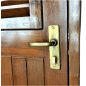 Solid mahogany boat door, complete with its original frame.