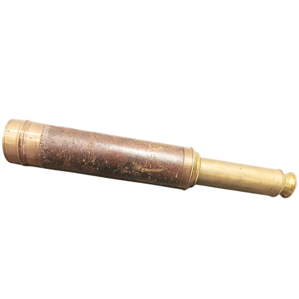 Marine telescope in brass with four draws and covered with shagreen.19th Century.