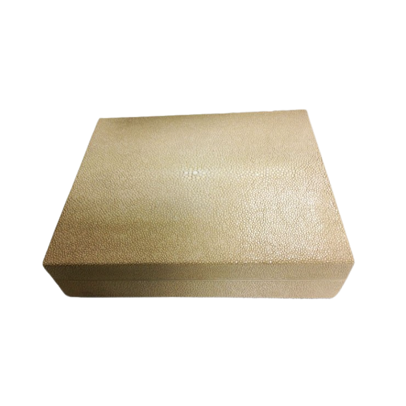 Boite en bois gainée de galuchat - Beige