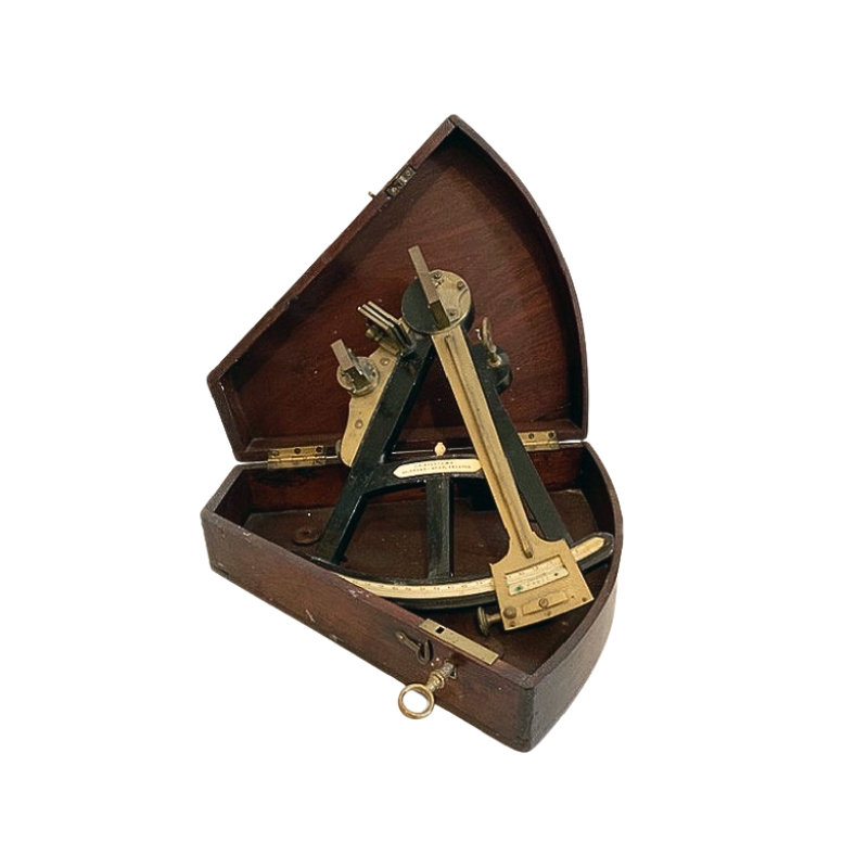 Ebony and brass octant early 19th century