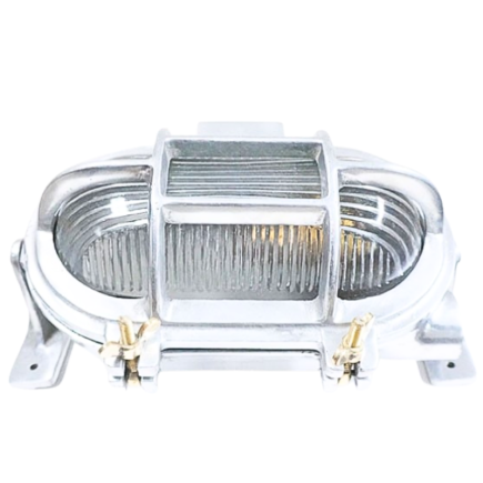 Aluminium oval lamp with brass screw