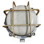 Lampe hublot en aluminium et grille laiton