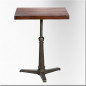 Square table with cast iron leg